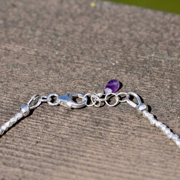 Handcrafted Natural Amethyst Bracelet Sterling Silver Karen Hill Tribe Beads - Picture 4 of 6